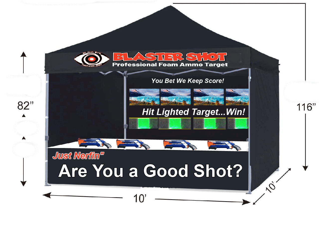 Blaster Shot 4 Shooter Nerf Target Gallery Dimensions